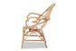 Jayden Modern Bohemian White Fabric Upholstered and Natural Brown Finished Rattan Accent Chair FredCo