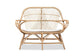 Jayden Modern Bohemian White Fabric Upholstered and Natural Brown Finished Rattan Loveseat FredCo