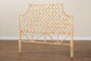 Jayliah Modern Bohemian Natural Brown Rattan Queen Size Standalone Headboard FredCo