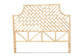 Jayliah Modern Bohemian Natural Brown Rattan Queen Size Standalone Headboard FredCo