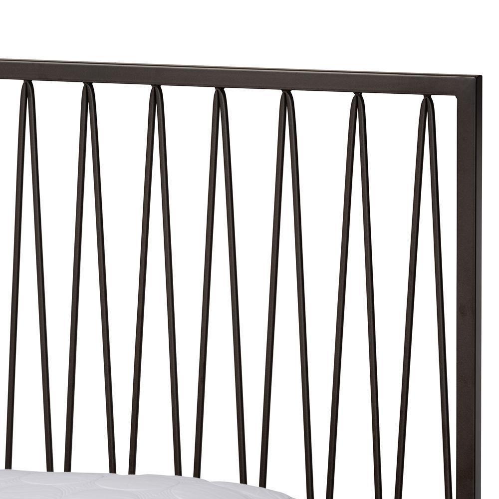 Jeanette Modern and Contemporary Black Finished Metal Queen Size Platform Bed FredCo