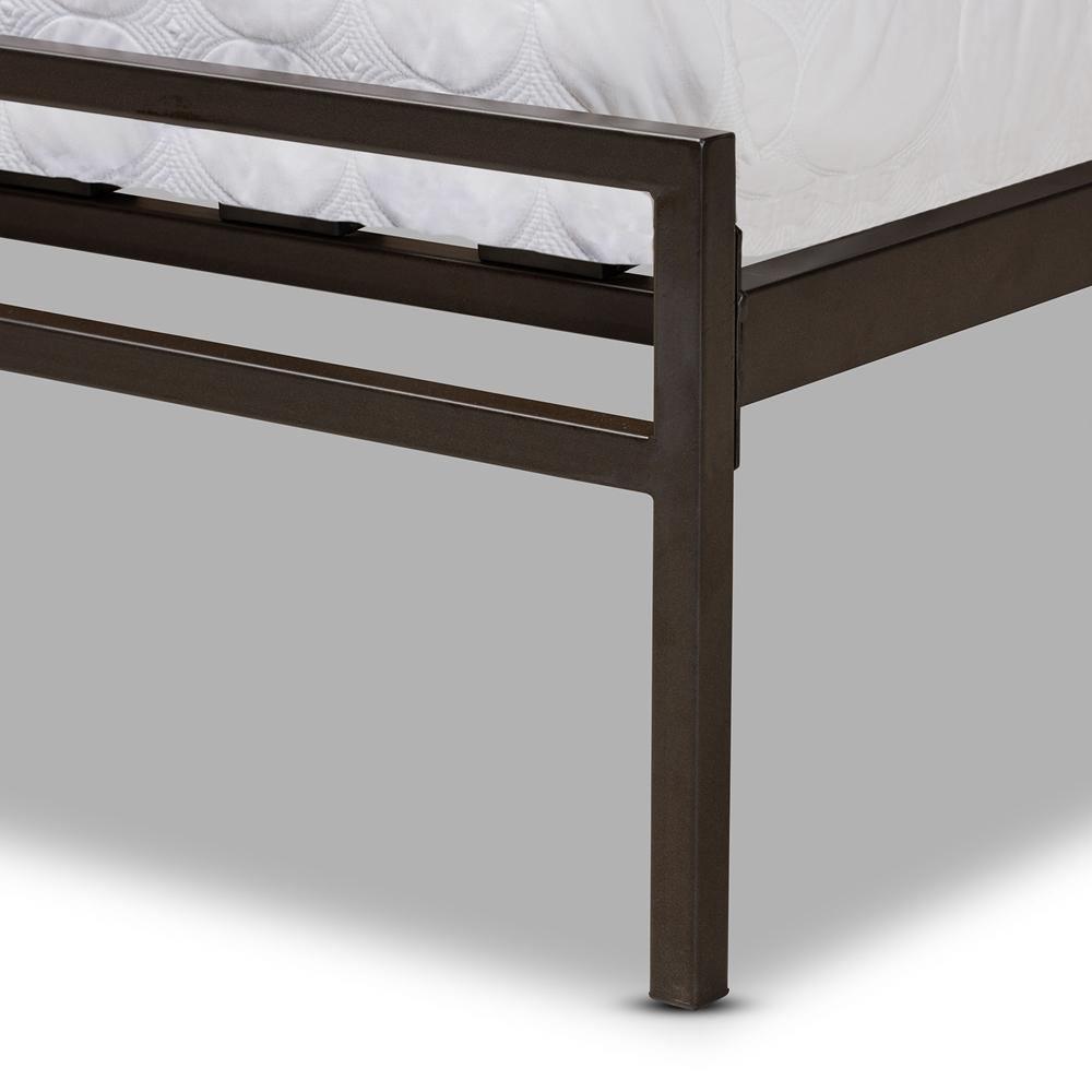 Jeanette Modern and Contemporary Black Finished Metal Queen Size Platform Bed FredCo
