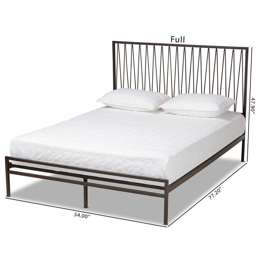 Jeanette Modern and Contemporary Black Finished Metal Queen Size Platform Bed FredCo