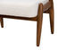 Jeanine Japandi Cream Boucle Fabric and Walnut Brown Finished Rubberwood Ottoman Footstool FredCo