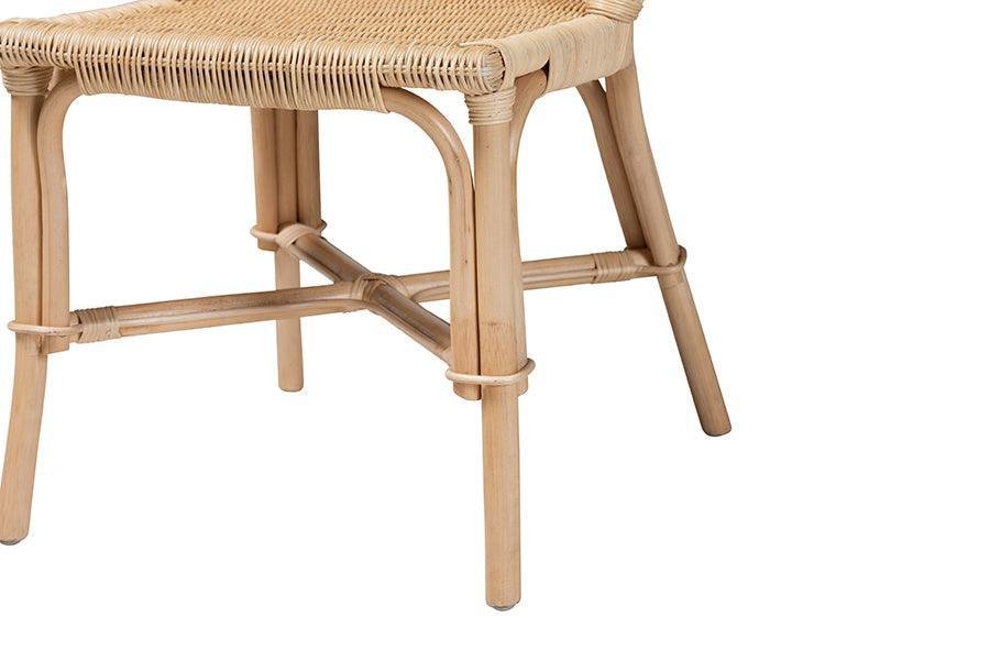 Jelita Modern Bohemian Natural Brown Rattan Dining Chair FredCo