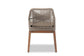 Jennifer Mid-Century Transitional Grey Woven Rope Mahogany Dining Side Chair FredCo