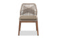 Jennifer Mid-Century Transitional Grey Woven Rope Mahogany Dining Side Chair FredCo