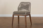 Jennifer Mid-Century Transitional Grey Woven Rope Mahogany Dining Side Chair FredCo