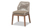 Jennifer Mid-Century Transitional Grey Woven Rope Mahogany Dining Side Chair FredCo