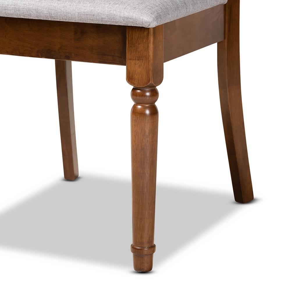 Jessie Modern and Contemporary Grey Fabric Upholstered and Walnut Brown Finished Wood 7-Piece Dining Set FredCo
