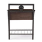 Jevenci Vintage Antique Dark Bronze Metal and Walnut Wood 1-drawer Nightstand FredCo
