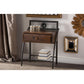 Jevenci Vintage Antique Dark Bronze Metal and Walnut Wood 1-drawer Nightstand FredCo