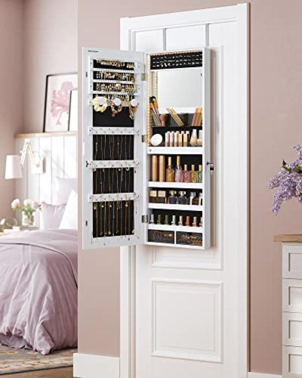 Jewelry Armoire Organizer with LED Lights Pink FredCo