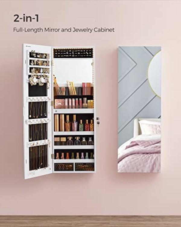 Jewelry Armoire Organizer with LED Lights Pink FredCo