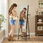 Jewelry Armoire with Mirror, 6 Led Rustic Brown FredCo