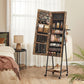 Jewelry Armoire with Mirror, 6 Led Rustic Brown FredCo