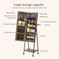 Jewelry Armoire with Mirror, 6 Led Rustic Brown FredCo