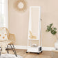 Jewelry Cabinet Floor Standing Distressed White 60" FredCo