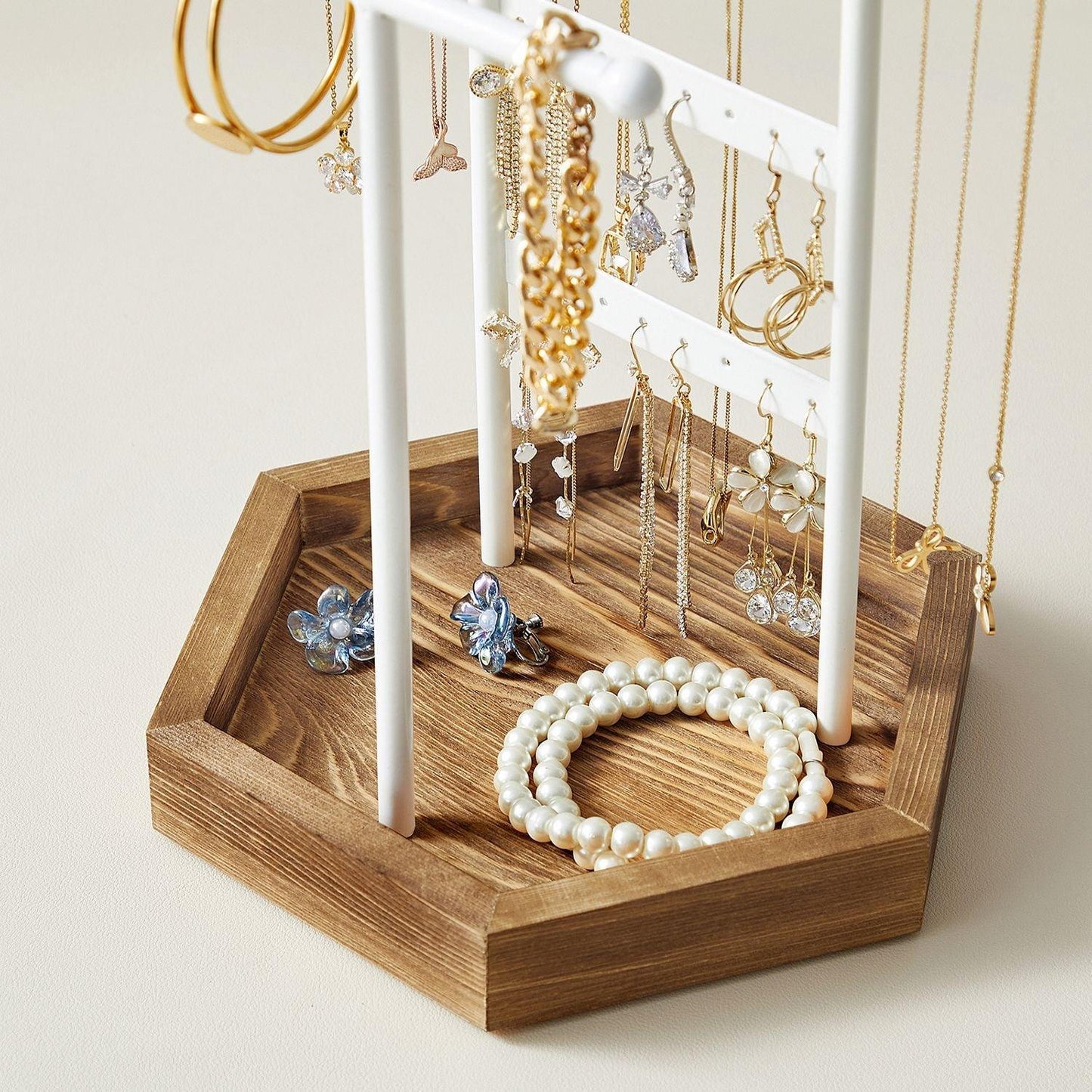 Jewelry Display Holder Stand 14" White FredCo