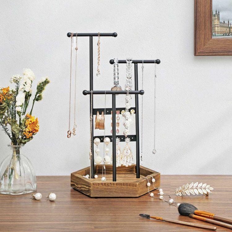 Jewelry Display Stand Holder Black U FredCo