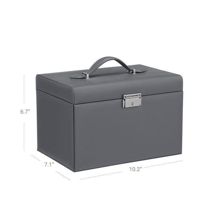 Jewelry Organizer Case with 2 Drawers Gray FredCo