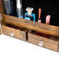 Jewelry Storage Mirror Cabinet With LED Lights, Mount On The Door Or Wall, Rustic Brown FredCo
