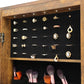 Jewelry Storage Mirror Cabinet With LED Lights, Mount On The Door Or Wall, Rustic Brown FredCo