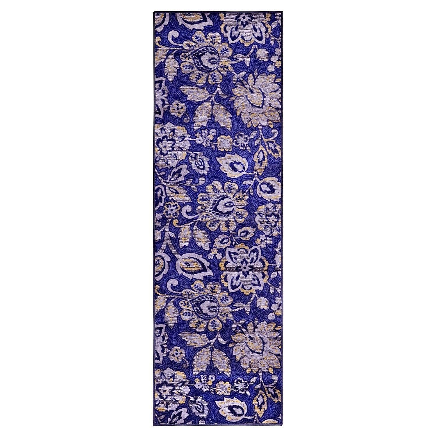 Jezabel Non-Slip Foldable Oversized Floral Motifs Rug FredCo