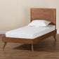 Jiro Mid-Century Modern Walnut Brown Finished Wood Twin Size Platform Bed FredCo