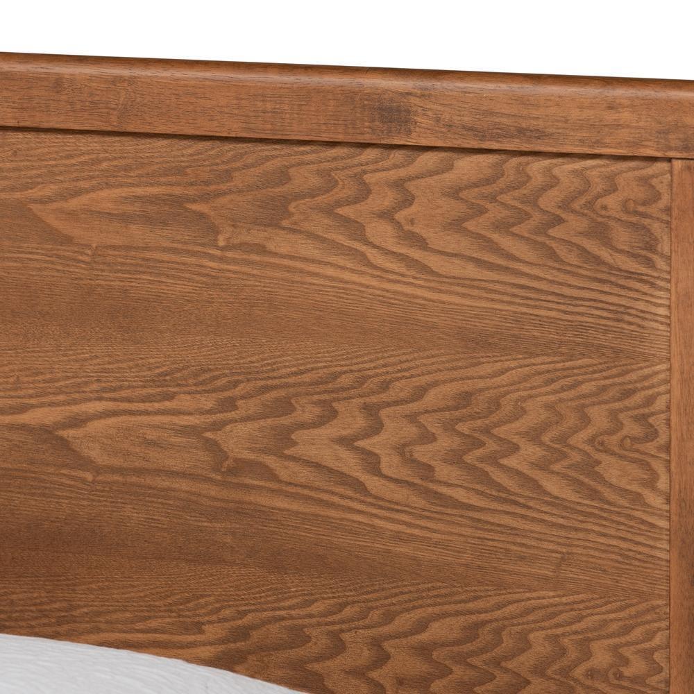 Jiro Mid-Century Modern Walnut Brown Finished Wood Twin Size Platform Bed FredCo