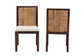 Joana Modern Bohemian Dark Brown Mahogany Wood and Natural Abaca Dining Side Chair (2) FredCo