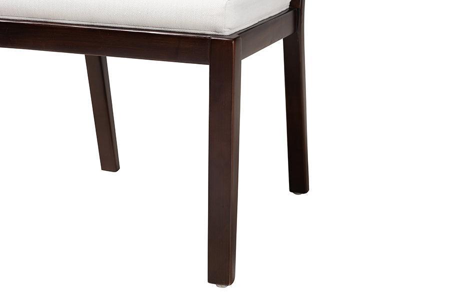 Joana Modern Bohemian Dark Brown Mahogany Wood and Natural Abaca Dining Side Chair (2) FredCo