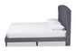 Joanna Modern and Contemporay Grey Velvet Fabric Upholstered and Dark Brown Finished Wood King Size Platform Bed FredCo