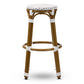 Joelle Classic French Indoor and Outdoor Grey and White Bamboo Style Stackable Bistro Bar Stool FredCo