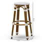 Joelle Classic French Indoor and Outdoor Grey and White Bamboo Style Stackable Bistro Bar Stool FredCo