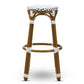Joelle Classic French Indoor and Outdoor Navy and White Bamboo Style Stackable Bistro Bar Stool FredCo