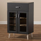 Jonas Modern and Contemporary Dark Grey and Oak Brown Finished Kitchen Cabinet FredCo