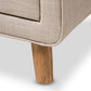 Jonesy Mid-Century Beige Linen Upholstered 6-Drawer Dresser FredCo