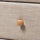 Jonesy Mid-Century Beige Linen Upholstered 6-Drawer Dresser FredCo