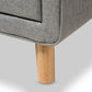 Jonesy Mid-Century Grey Fabric Upholstered 6-Drawer Dresser FredCo