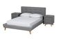 Jonesy Mid-Century Modern Transitional Grey Fabric Upholstered Queen Size 3-Piece Bedroom Set FredCo