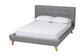 Jonesy Mid-Century Modern Transitional Grey Fabric Upholstered Queen Size 3-Piece Bedroom Set FredCo