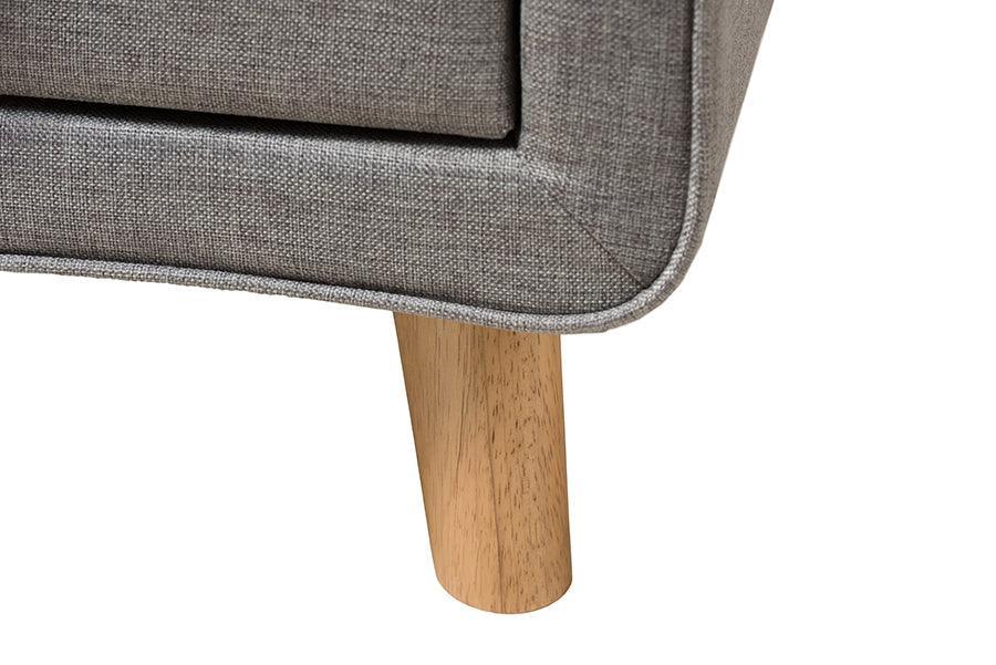 Jonesy Mid-Century Modern Transitional Grey Fabric Upholstered Queen Size 3-Piece Bedroom Set FredCo