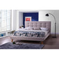 Jonesy Scandinavian Style Mid-century Beige Fabric Upholstered King Size Platform Bed FredCo