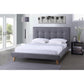 Jonesy Scandinavian Style Mid-century Grey Fabric Upholstered King Size Platform Bed FredCo