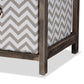 Jorah Modern and Contemporary Grey and White Fabric Upholstered Greywashed Wood 4-Basket Storage Unit FredCo