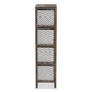 Jorah Modern and Contemporary Grey and White Fabric Upholstered Greywashed Wood 4-Basket Tallboy Storage Unit FredCo
