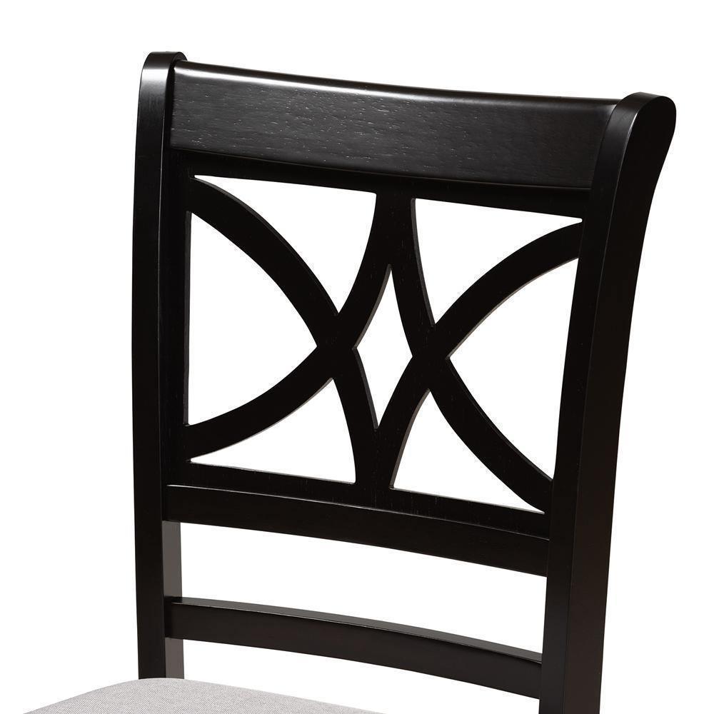 Julia Modern and Contemporary Grey Fabric Upholstered and Dark Brown Finished Wood 5-Piece Dining Set FredCo
