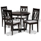 Julie Modern and Contemporary Grey Fabric Upholstered and Dark Brown Finished Wood 5-Piece Dining Set FredCo