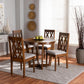 Julie Modern and Contemporary Grey Fabric Upholstered and Walnut Brown Finished Wood 5-Piece Dining Set FredCo